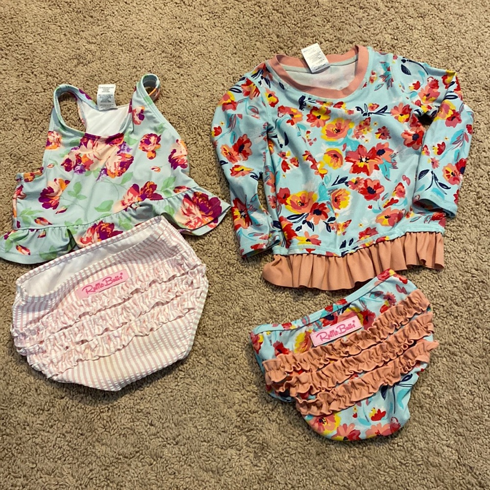Two Ruffle Butts swimsuits 18-24m NWOT